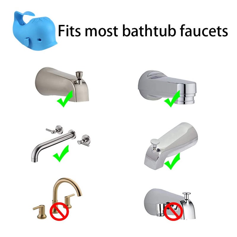 ALIBEBE Faucet Cover Bathtub Baby Tub - Bath Spout Cover Baby Bathtub, Faucet Cover Baby Bathtub Silicone Whale for Kids, Toddlers, Blue (ALIBEBE) - Image 5