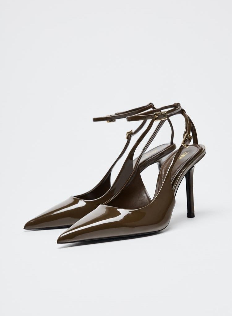 زارا حذاء بكعب عالٍ من الجلد اللامع - Image 2