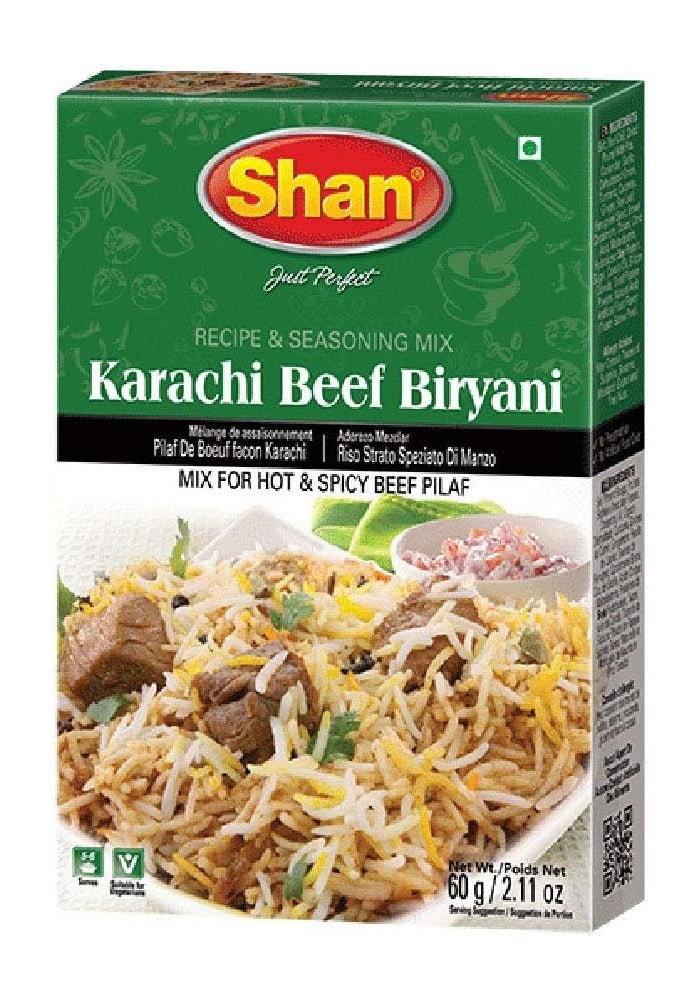 Shan Karachi Beef Biryani Recipe & Masala Mix 60g - Image 1