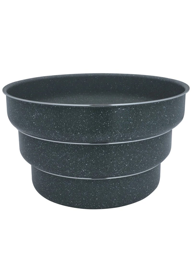 Alsaif Gallery Rocky Gray Round Granite Trays Set  - Image 1