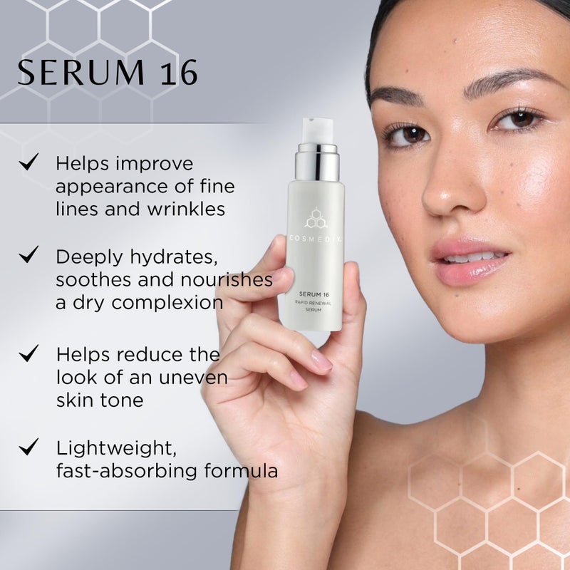 COSMEDIX - Serum 16 Rapid Renewal Serum - For All Skin Types - Boosting Skin's Natural Radiance - Smooths Lines and Wrinkles - Includes Vitamin E and Hydration Boost - Moisture-Rich - Image 2