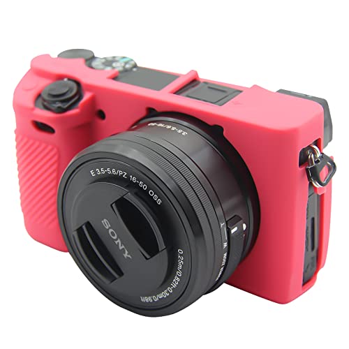 Easy Hood Case for Sony Alpha A6100 A6300 A6400 ILCE-6100 ILCE-6300 ILCE-6400 Digital Camera, Anti-Scratch Soft Silicone Housing Protective Cover Protector Skin (Rose) - Image 1