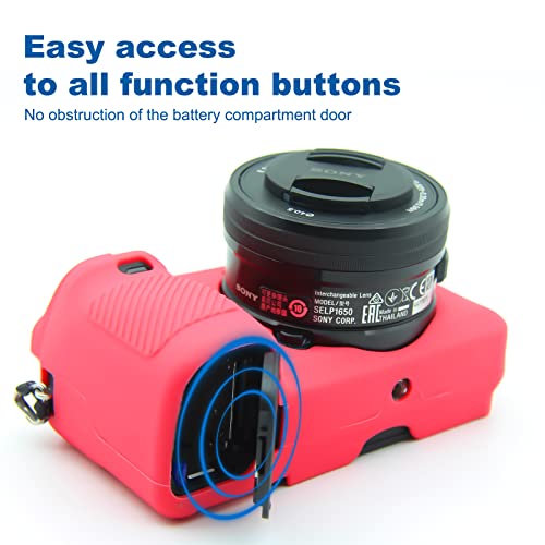 Easy Hood Case for Sony Alpha A6100 A6300 A6400 ILCE-6100 ILCE-6300 ILCE-6400 Digital Camera, Anti-Scratch Soft Silicone Housing Protective Cover Protector Skin (Rose) - Image 4