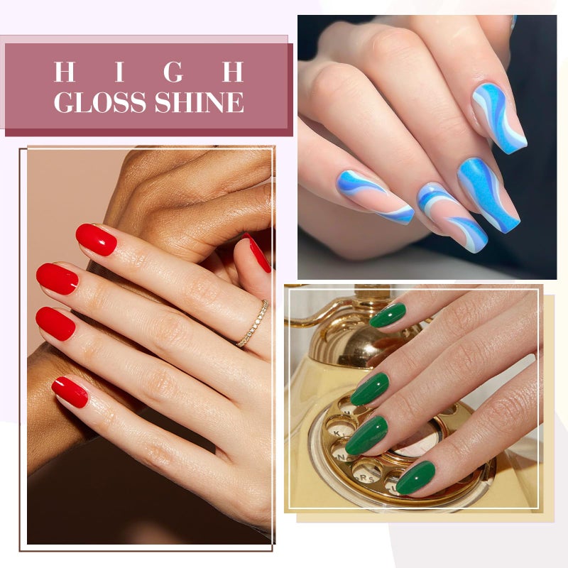 CANNI 6Pcs 9ml Gel Nail Polish Set- Pink Blue Red Deep Emerald Green Light Blue Gel Polish Kit Colors DIY at Home Salon Christmas New Year's Gifts for Girls - Image 4