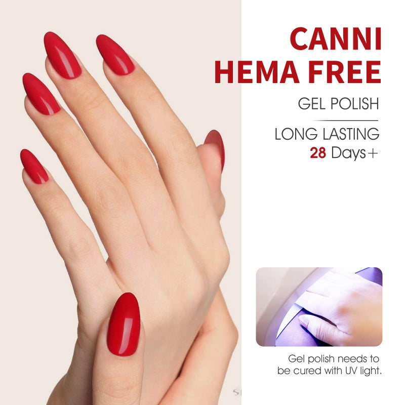 CANNI 6Pcs 9ml Gel Nail Polish Set- Pink Blue Red Deep Emerald Green Light Blue Gel Polish Kit Colors DIY at Home Salon Christmas New Year's Gifts for Girls - Image 5