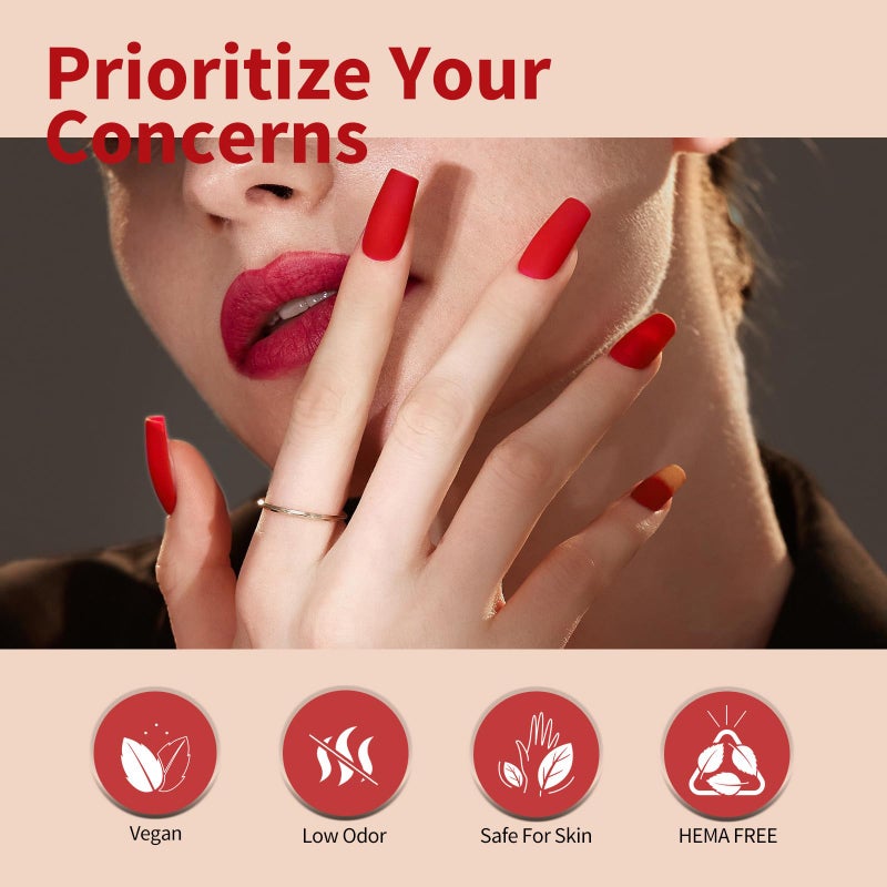 CANNI 6Pcs 9ml Gel Nail Polish Set- Pink Blue Red Deep Emerald Green Light Blue Gel Polish Kit Colors DIY at Home Salon Christmas New Year's Gifts for Girls - Image 3