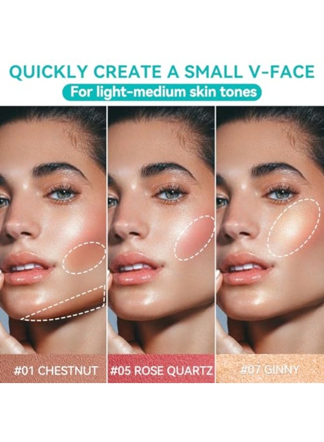 QIC 3 Pcs Cream Contour Stick Makeup Set, Shades with Natural Bronzer, Blendable Blush and Highlighter Stick for a Flawless Look, Long Lasting & Waterproof Contour Makeup - Image 4