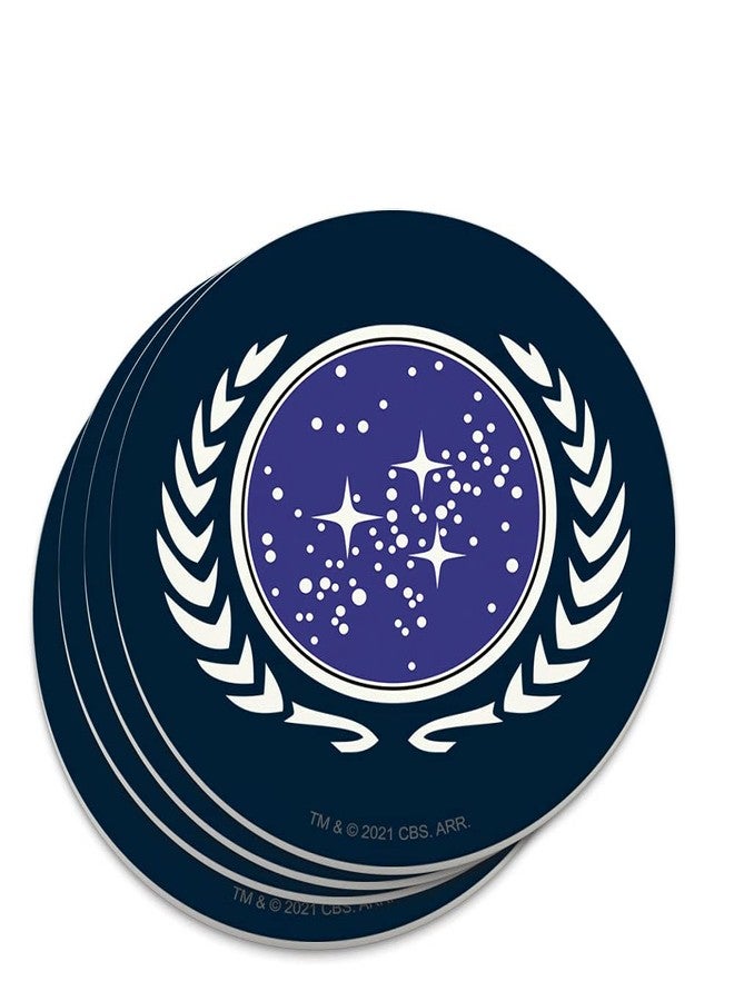 GRAPHICS & MORE Star Trek United Federation of Planets Logo Novelty Coaster Set - Image 1