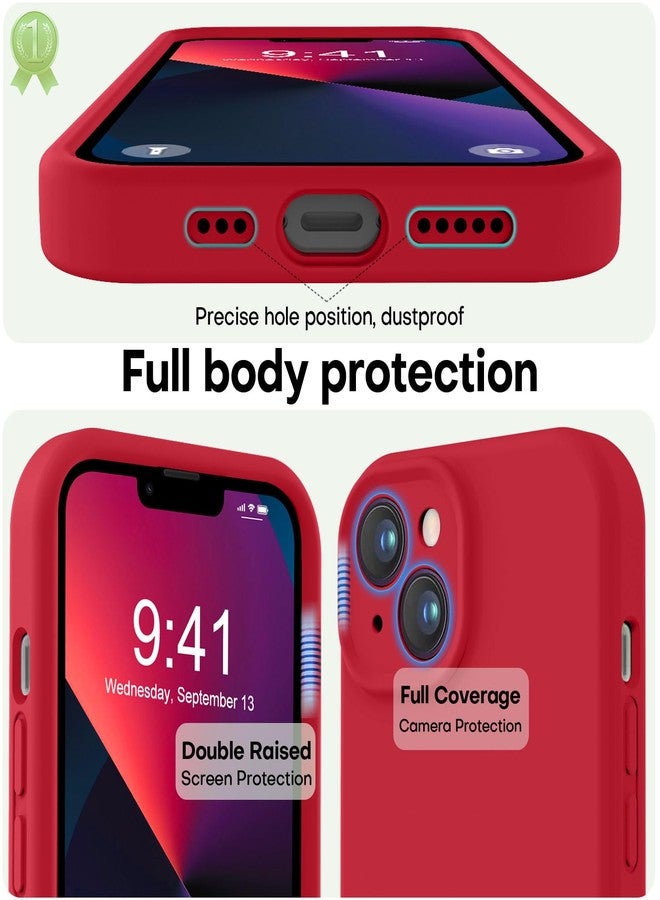 LOVE 3000 جراب حماية للهاتف LOVE 3000 مصمم خصيصًا لهاتف iPhone 13 مقاس 6.1 بوصة باللون الأحمر | مصنوع من السيليكون عالي الجودة، لحماية الكاميرا، وبطانة داخلية ناعمة من الألياف الدقيقة المقاومة للخدش، ومقاوم للصدمات، مناسب للنساء والرجال والفتيات - Image 3