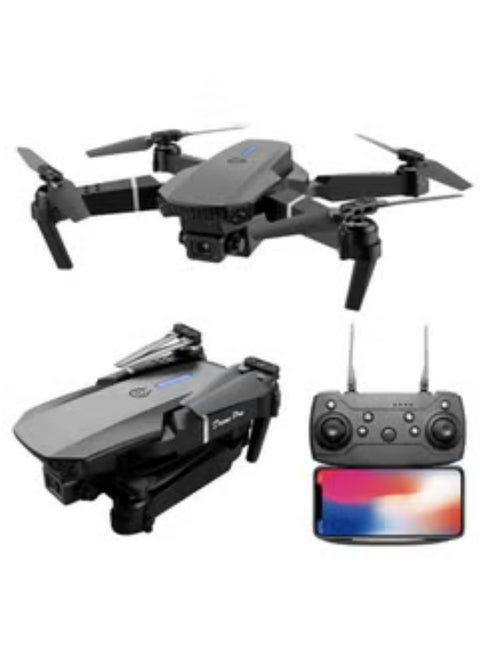 LS-E525 RC Drone with Camera 4K Drone Dual Camera WiFi FPV Drone Headless Mode Altitude Hold Gesture Photo Video Trajectory Flight 3D Filp RC Quadcopter Black 21.5 * 7 * 18 cm 1 Batteries