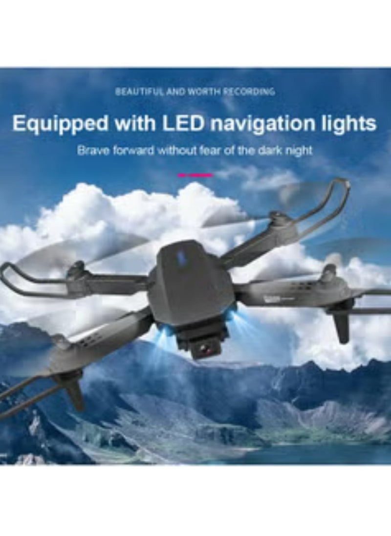 Generic - LS-E525 RC Drone with Camera 4K Drone Dual Camera WiFi FPV Drone Headless Mode Altitude Hold Gesture Photo Video Trajectory Flight 3D Filp RC Quadcopter Black 21.5 * 7 * 18 cm 1 Batteries - Image 1