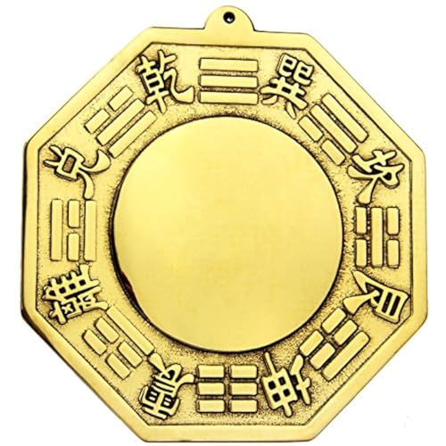 FUNSXBUG Chinese Feng Shui Brass Convex Bagua Mirror Fengshui ba gua Mirrors 4.5 inch - Image 1