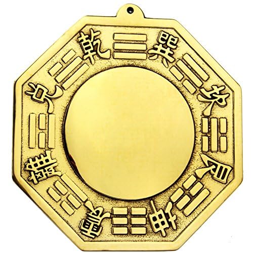 FUNSXBUG Chinese Feng Shui Brass Convex Bagua Mirror Fengshui ba gua Mirrors 4.5 inch - Image 2