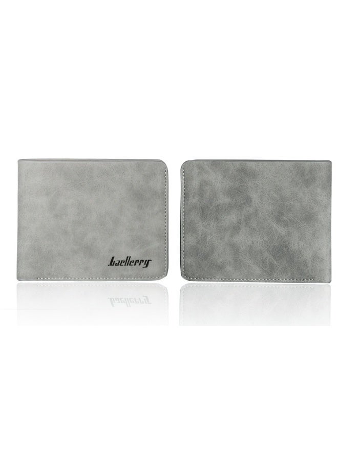 baellerry Men's Short Vintage Premium Matte Money Clip Two-fold Wallet Card Bag - Image 4