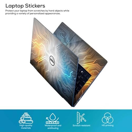 Inkykart DSGN 144 Full Body Laptop Skin Bubble-Free| Laminated| Removable| HD Quality Sticker for Laptops Upto 15.6 Inches Compatible with DELL - Image 2