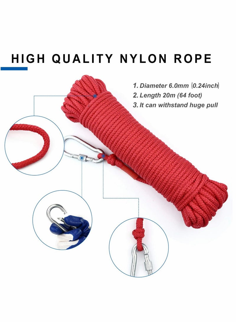 Neodymium Eyebolt Magnets with Nickel Coating and Rope - Strong Magnetic Hold for Various Applications - Image 3