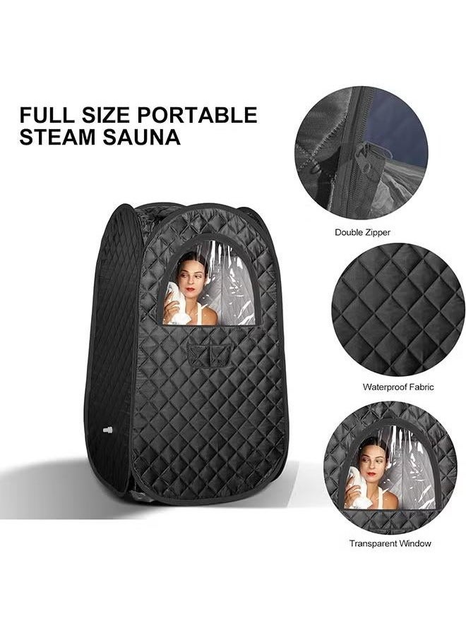 XiuWoo Single Person Sauna, Portable Steam Sauna Full Body, Upgraded Large Space Sauna, Quick-Folding Sauna Spa Tent, Black  - Image 2