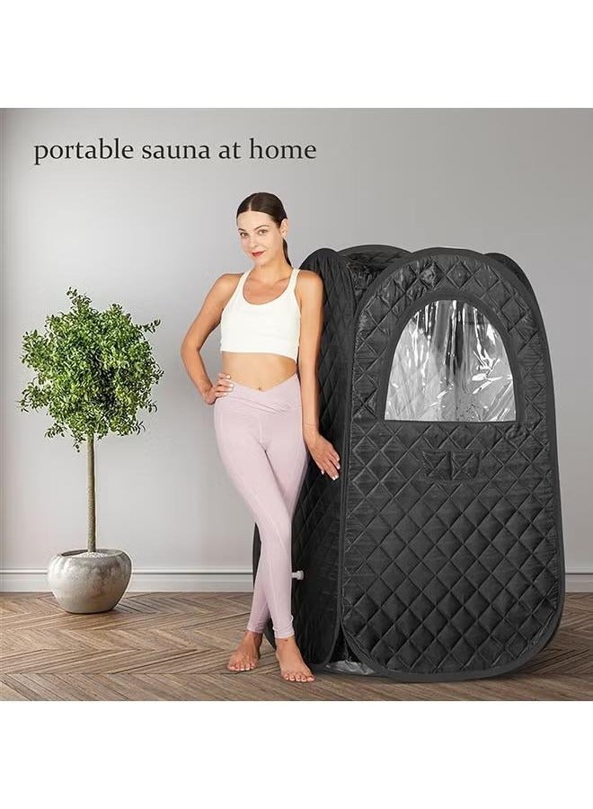 XiuWoo Single Person Sauna, Portable Steam Sauna Full Body, Upgraded Large Space Sauna, Quick-Folding Sauna Spa Tent, Black  - Image 3