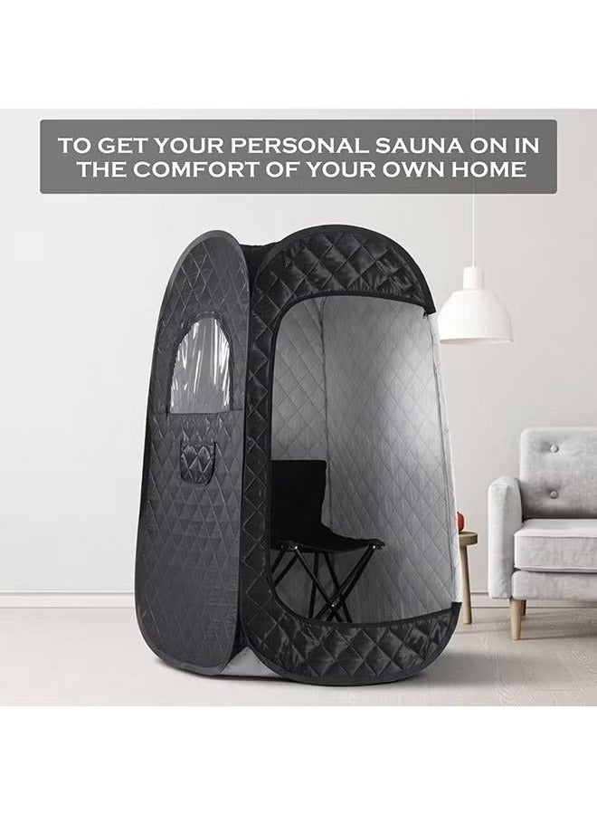 XiuWoo Single Person Sauna, Portable Steam Sauna Full Body, Upgraded Large Space Sauna, Quick-Folding Sauna Spa Tent, Black  - Image 4