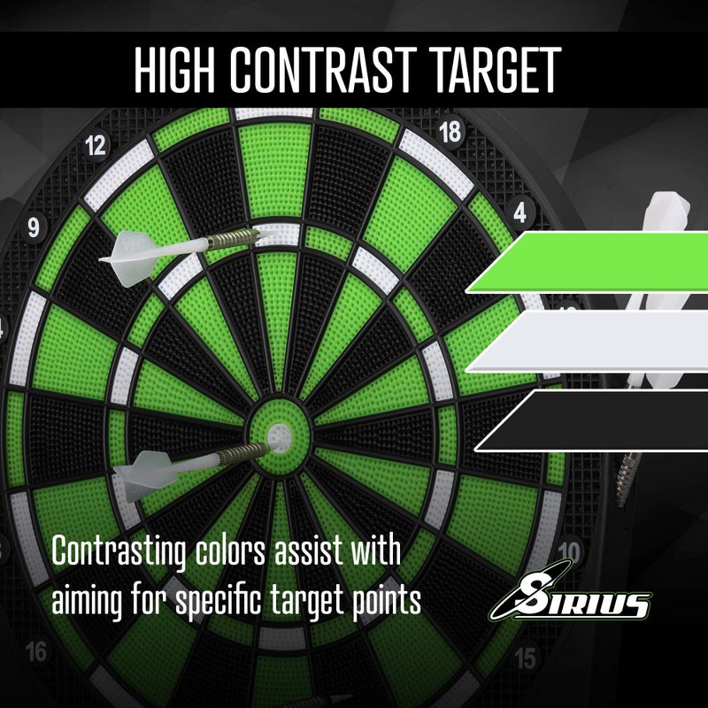 Fat Cat Sirius 13.5 Inch Compact Target Electronic Dartboard, Black and Green - Image 2