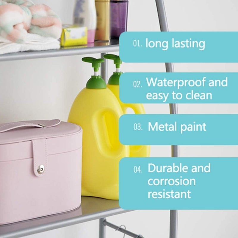 Metal Storage Rack – 3 Tier Bathroom Organizer – Over Washing Machine or Toilet, White Powder-Coated Frame, Compact Shelf for Small Bathrooms or Laundry Room Essentials  - Image 2