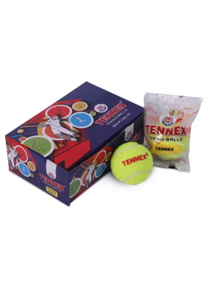 Tennex Yellow Hard / Heavy weight Cricket Tennis Balls(Pack of 6) - Image 3