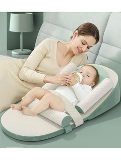 Beauenty Baby Lounger Travel Bed Baby Sleeping Nest Ultra Soft, Anti Reflux Pillow, 0-30° Height Adjustable Relieves Vomiting Milk, Portable Durable and Washable(Green)  - Image 1