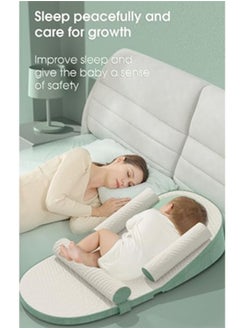 Beauenty Baby Lounger Travel Bed Baby Sleeping Nest Ultra Soft, Anti Reflux Pillow, 0-30° Height Adjustable Relieves Vomiting Milk, Portable Durable and Washable(Green)  - Image 2