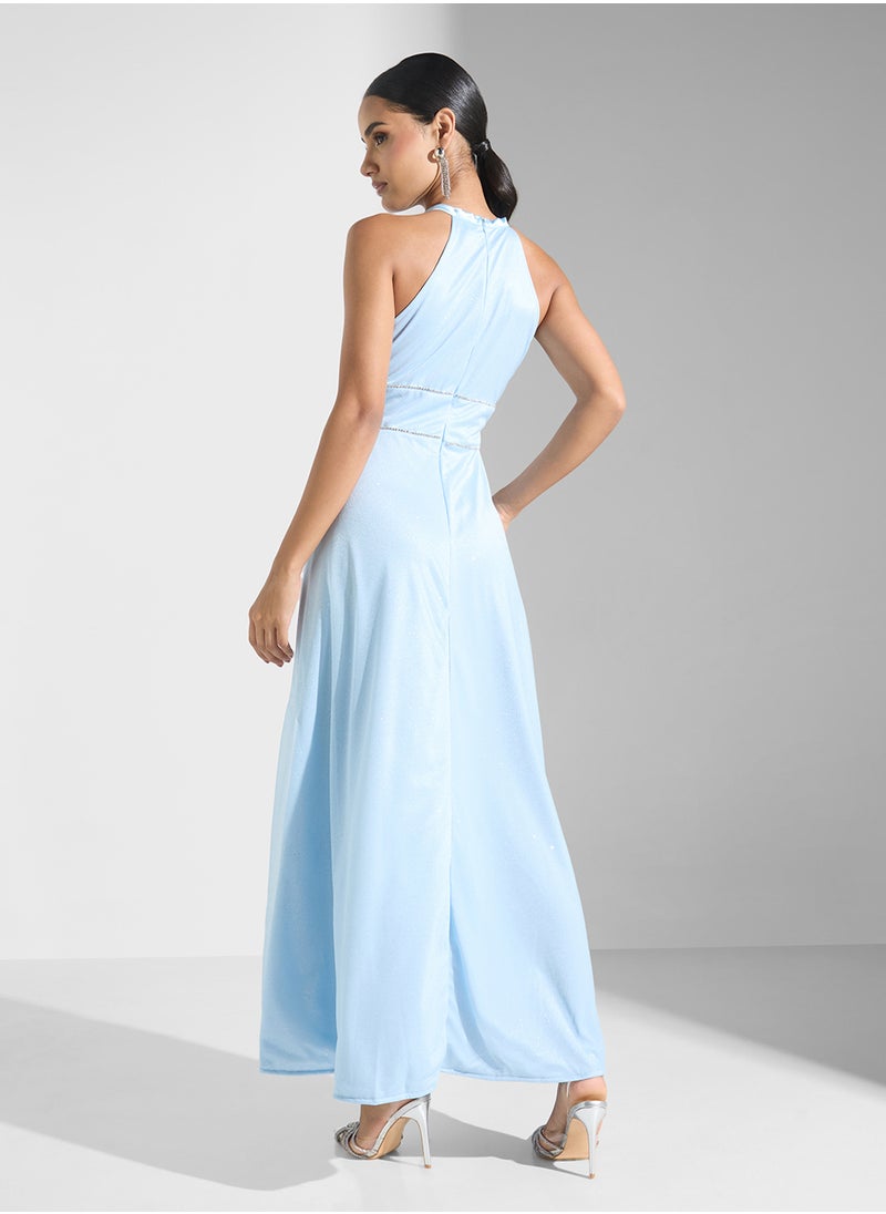Ella Limited Edition - Halter Neck Shimmer With Slit - Image 1
