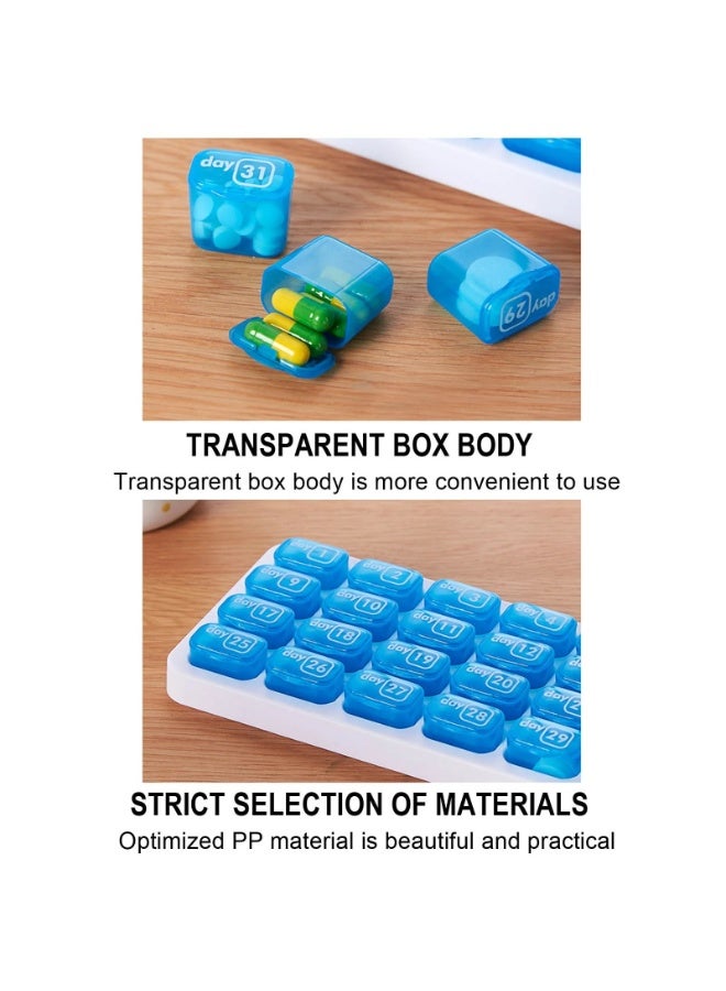 31-Day Monthly Pill Organizer Pods – Daily Numbered Medication Organizer for Pills, Vitamins & Supplements – BPA Free, Travel-Friendly Pill Box - Image 2