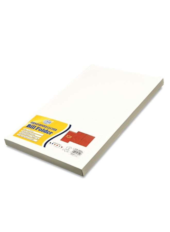 FIS Executive German Bonded Leather Bill Folder, Size:150x245mm, Both Side Padded Cover with Magnetic Flap, Stitched and Round Corners, Brown Color-FSCLBF2SBLBRN - Image 3
