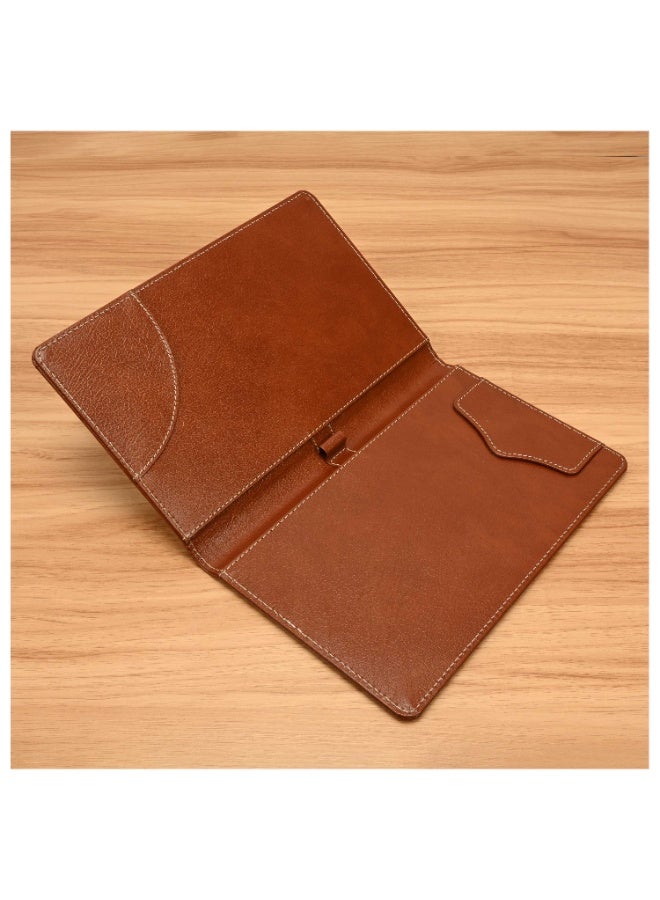 FIS Executive German Bonded Leather Bill Folder, Size:150x245mm, Both Side Padded Cover with Magnetic Flap, Stitched and Round Corners, Brown Color-FSCLBF2SBLBRN - Image 2