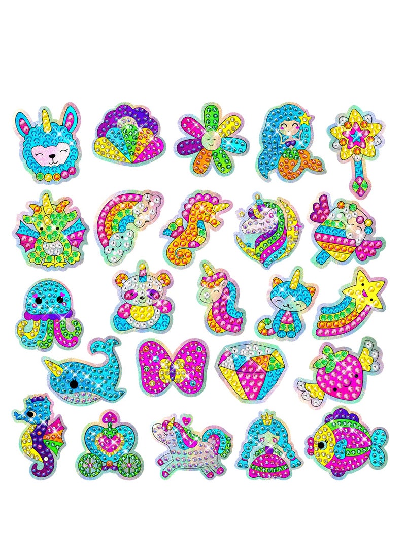 دايتويز مجموعات الرسم الفني الماسي للأطفال - 24 قطعة من ملصقات الحيوانات الفنية الماسية مع أداة الأحجار الكريمة، فنون وحرف يدوية للأطفال من سن 8 إلى 12 عامًا، أفضل هدية ملصقات فسيفساء للأولاد والبنات للقيام بها بنفسك - Image 1