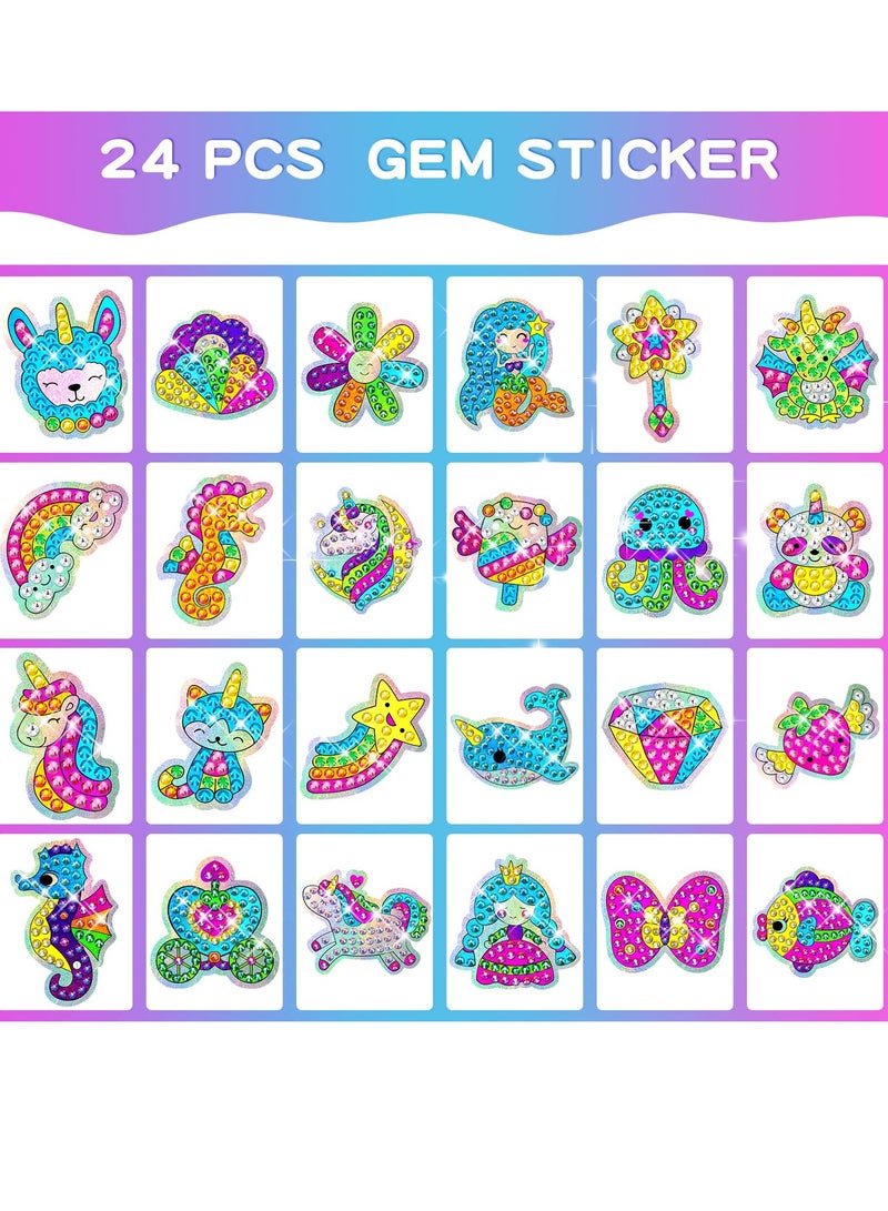 دايتويز مجموعات الرسم الفني الماسي للأطفال - 24 قطعة من ملصقات الحيوانات الفنية الماسية مع أداة الأحجار الكريمة، فنون وحرف يدوية للأطفال من سن 8 إلى 12 عامًا، أفضل هدية ملصقات فسيفساء للأولاد والبنات للقيام بها بنفسك - Image 3