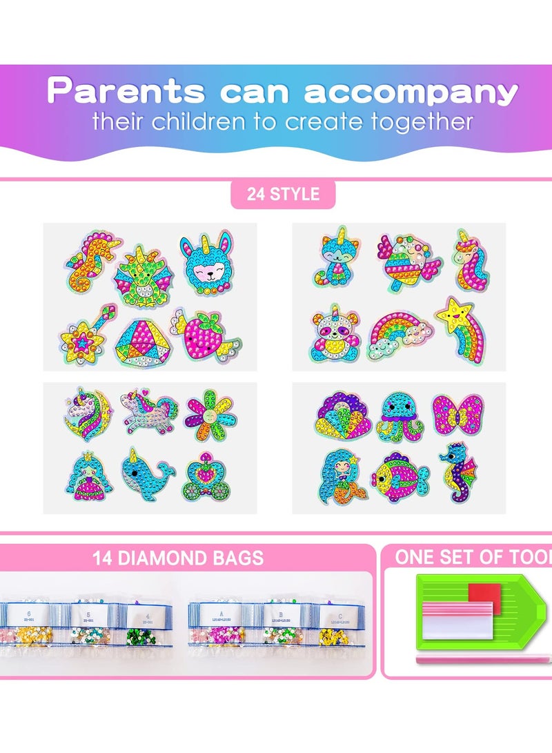 دايتويز مجموعات الرسم الفني الماسي للأطفال - 24 قطعة من ملصقات الحيوانات الفنية الماسية مع أداة الأحجار الكريمة، فنون وحرف يدوية للأطفال من سن 8 إلى 12 عامًا، أفضل هدية ملصقات فسيفساء للأولاد والبنات للقيام بها بنفسك - Image 5
