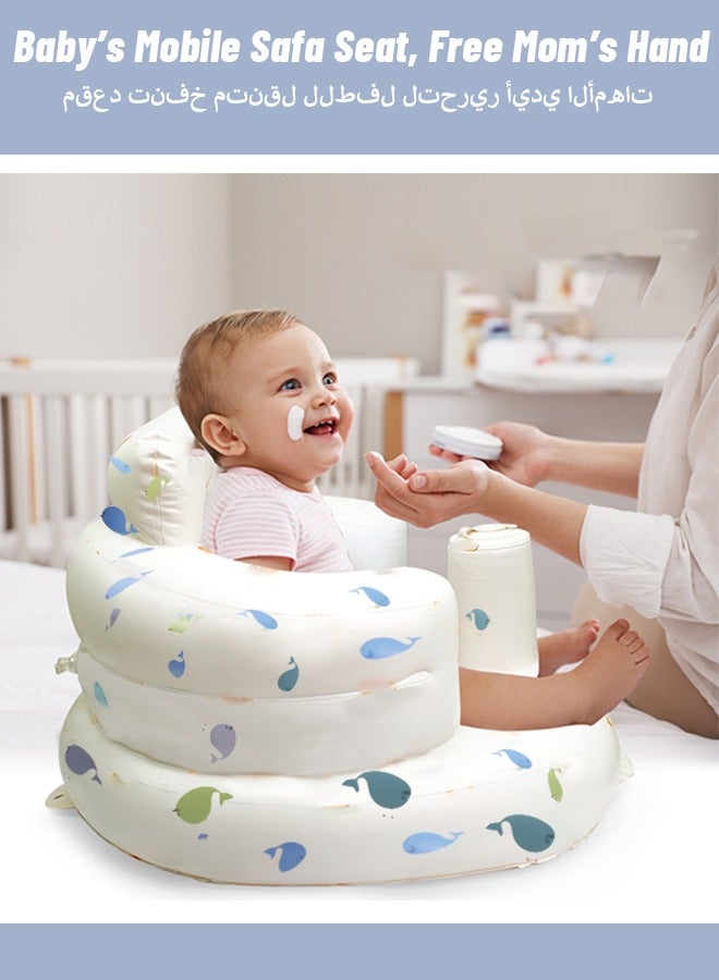 vocheer Baby Inflatable Seat,  Multi-Use Infant Chair for Bath & Play, Soft Support for 0-36 Months, Non Slip & Quick Dry, Lightweight Portable Baby Bath Seat - Image 4