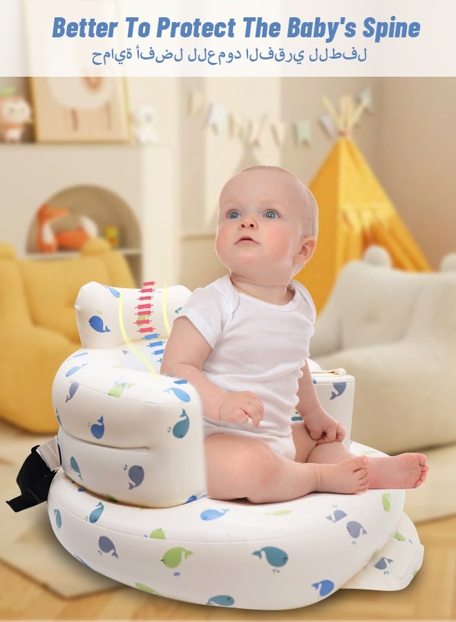 vocheer Baby Inflatable Seat,  Multi-Use Infant Chair for Bath & Play, Soft Support for 0-36 Months, Non Slip & Quick Dry, Lightweight Portable Baby Bath Seat - Image 2