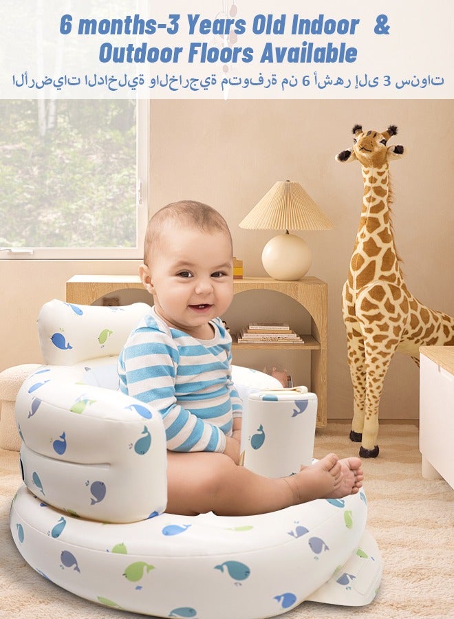 vocheer Baby Inflatable Seat,  Multi-Use Infant Chair for Bath & Play, Soft Support for 0-36 Months, Non Slip & Quick Dry, Lightweight Portable Baby Bath Seat - Image 3