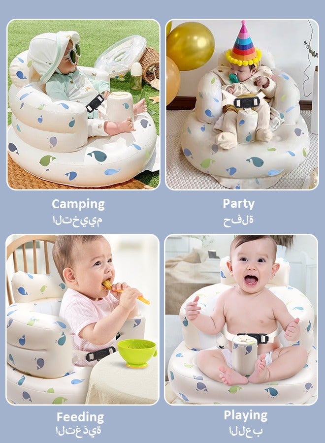 vocheer Baby Inflatable Seat,  Multi-Use Infant Chair for Bath & Play, Soft Support for 0-36 Months, Non Slip & Quick Dry, Lightweight Portable Baby Bath Seat - Image 5