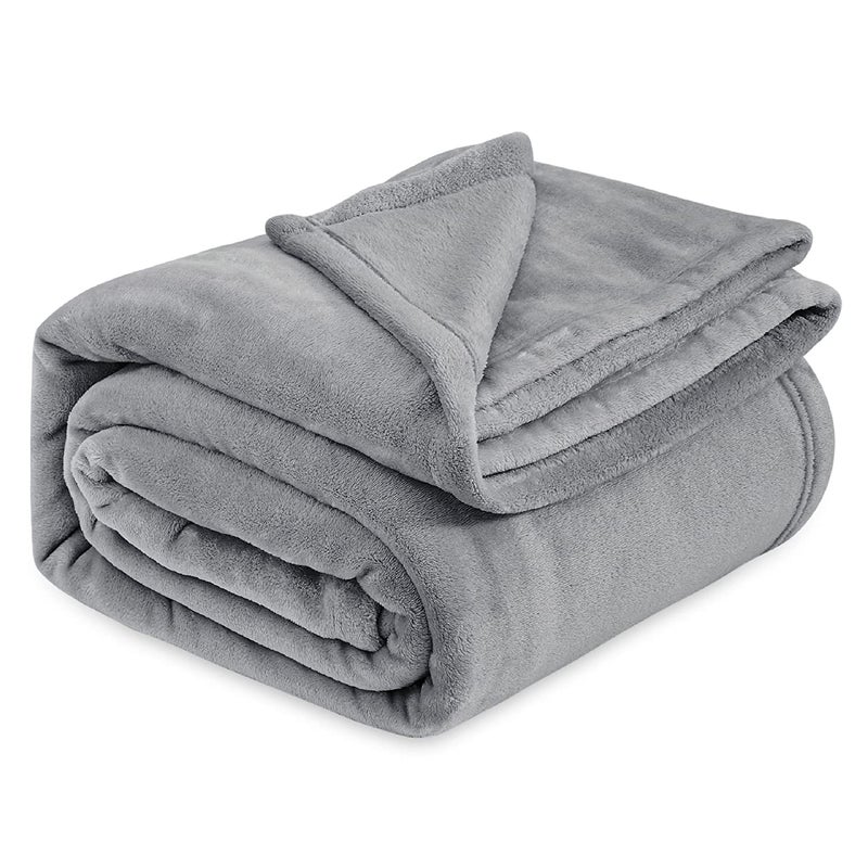 VAS COLLECTIONS Polyester Premium Plush Summer Single Bed DoharAc Blanket 200 GSM Reversible Lightweight Cozy Soft for Bed Sofa Couch Travel Camping 225X150 Cm Grey Solid - Image 1