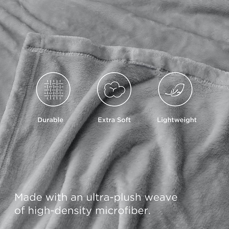 VAS COLLECTIONS Polyester Premium Plush Summer Single Bed DoharAc Blanket 200 GSM Reversible Lightweight Cozy Soft for Bed Sofa Couch Travel Camping 225X150 Cm Grey Solid - Image 2