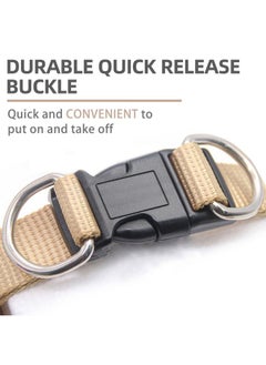 PUPTECK PUPTECK Soft Mesh Dog Harness and Leash Set Step-in Plaid Puppy Padded No Pull Vest Harness for XS Small Medium Sized Dogs Cats Outdoor Walking, Beige S  - Image 4