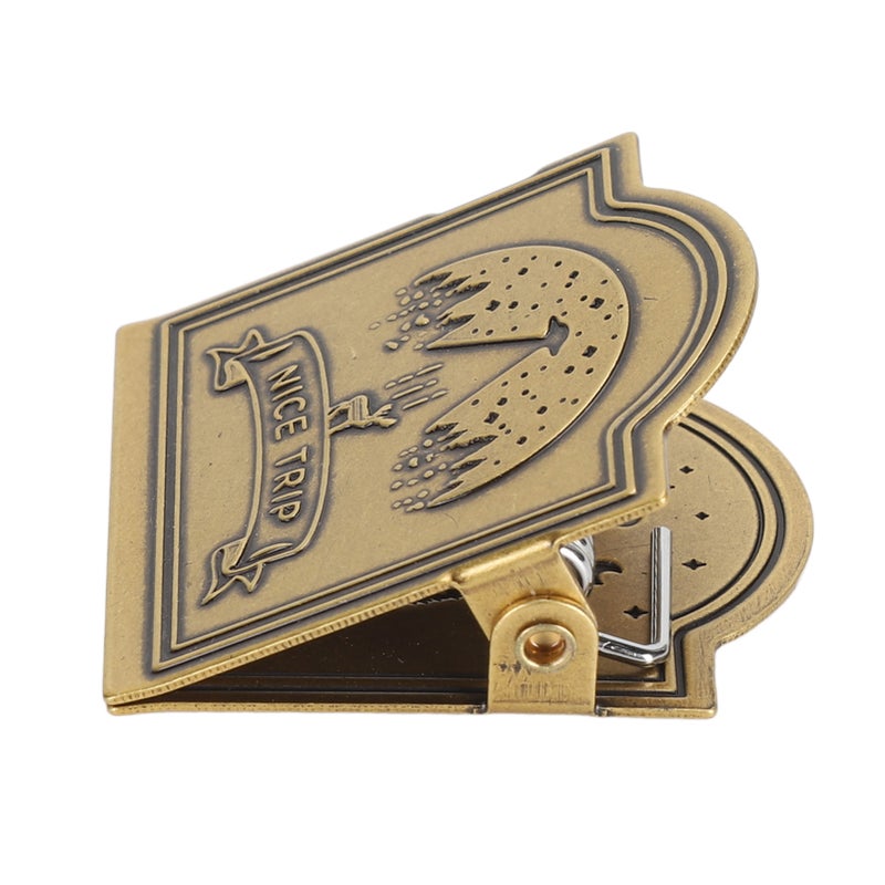 Brass Binder Clip Vintage Decorative Strong Clamping Force Book Clip for Journal Notebook Drawing Paper Sketch Paper Type 2 - Image 5
