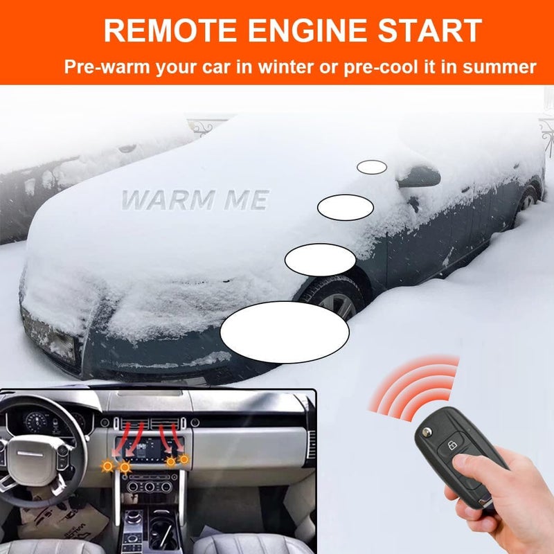 BANVIE Car Alarm System with Remote Start Kit & Push to Engine Start Stop Button - Image 3