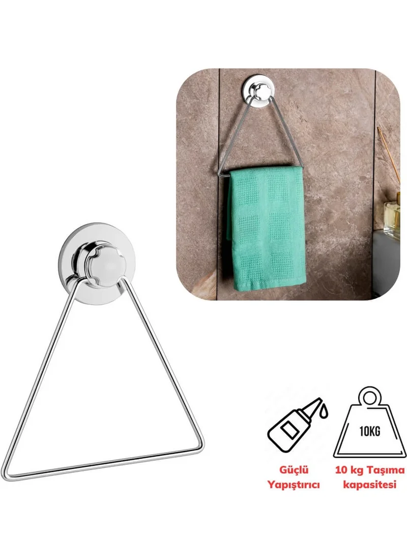 بييف Wenken Screwless Ultra Strong Bonding Luxury Chrome Triangle Towel Rack