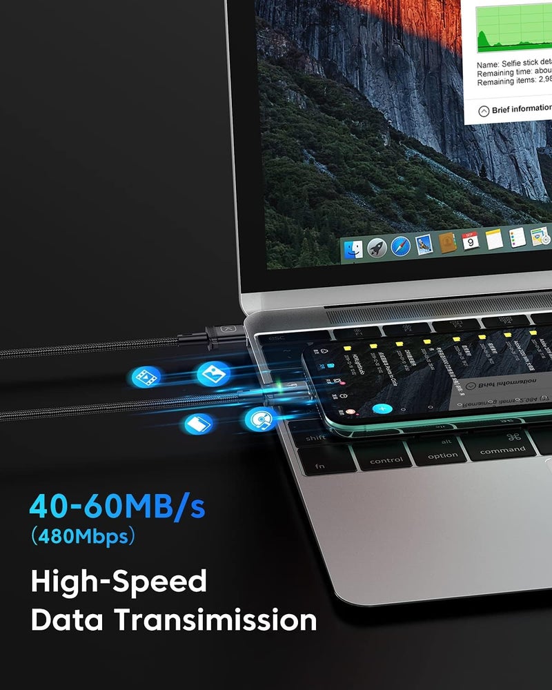 Kuulaa 3Pack Magnetic Charging Cable Magnetic Lightning Cable Magnetic Phone Charger 3A Fast Charging with 3 in 1 Charging Tips Nylon-Braided Phone Cable Compatible for iProduct/Type C/Micro Device - Image 3