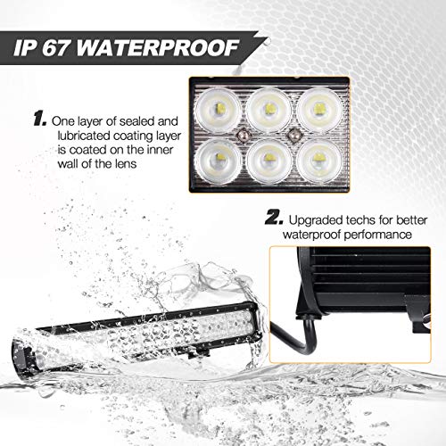 Auxbeam 20 Inch LED Light Bar 126W Light Bar with 42pcs 3W Led Off Road Driving Lights Spot Flood Combo Beam for Jeep Driving Off Road ATV SUV UTV - Image 4