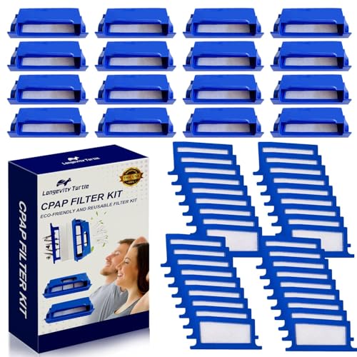 Longevity Turtle 52Pcs CPAP Filters Compatible with Dream Station CPAP Machine, Replacement Filter Kit Includes 16 Pollen Filter and 36 Disposable Ultra-Fine Filters - CPAP Supplies - Image 1