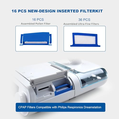 Longevity Turtle 52Pcs CPAP Filters Compatible with Dream Station CPAP Machine, Replacement Filter Kit Includes 16 Pollen Filter and 36 Disposable Ultra-Fine Filters - CPAP Supplies - Image 2