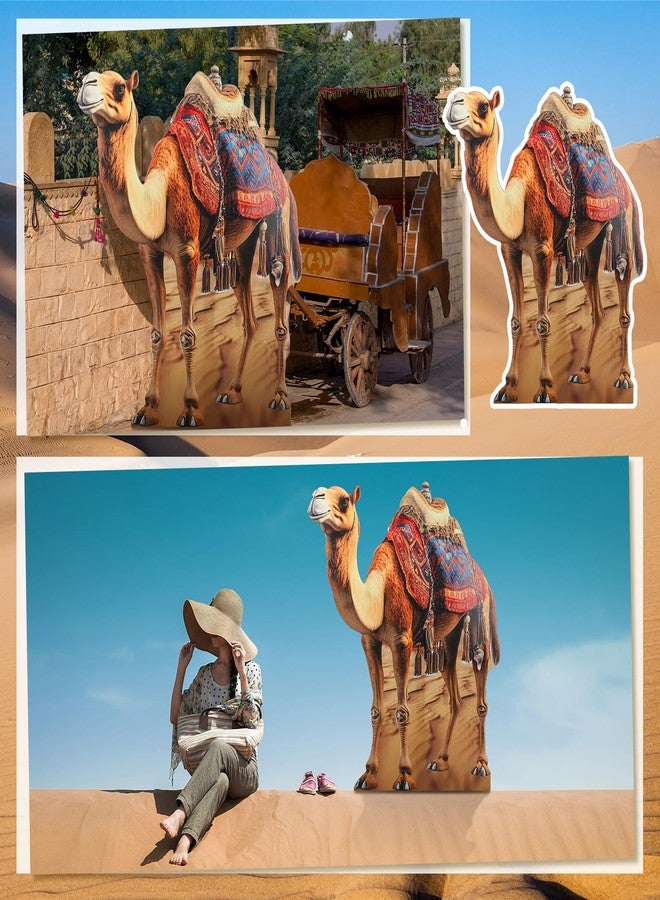 Geelin 5ft Camel Cardboard Standup Cutout Desert Safari Animal Theme Cardboard Standup Photo Prop for Arabian Nights Party VBS Decorations Classroom Wall Decor Camel Themed Birthday Supplies - Image 5